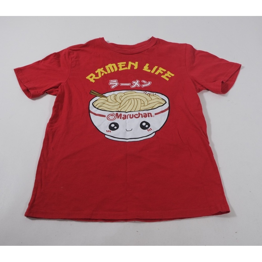 Maruchan Shirt Kids L Red Ramen Life Graphic Tee Short Sleeve Foodie Kawaii